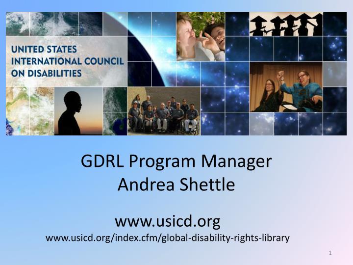 gdrl program manager andrea shettle