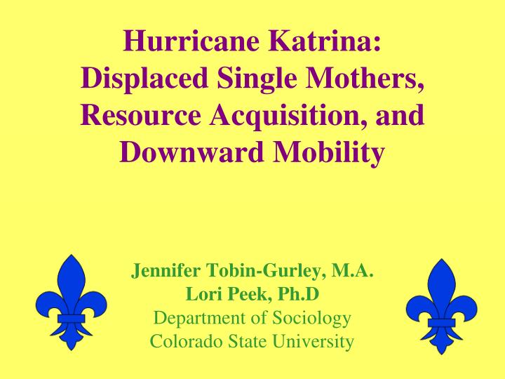 hurricane katrina displaced single mothers resource acquisition and downward mobility