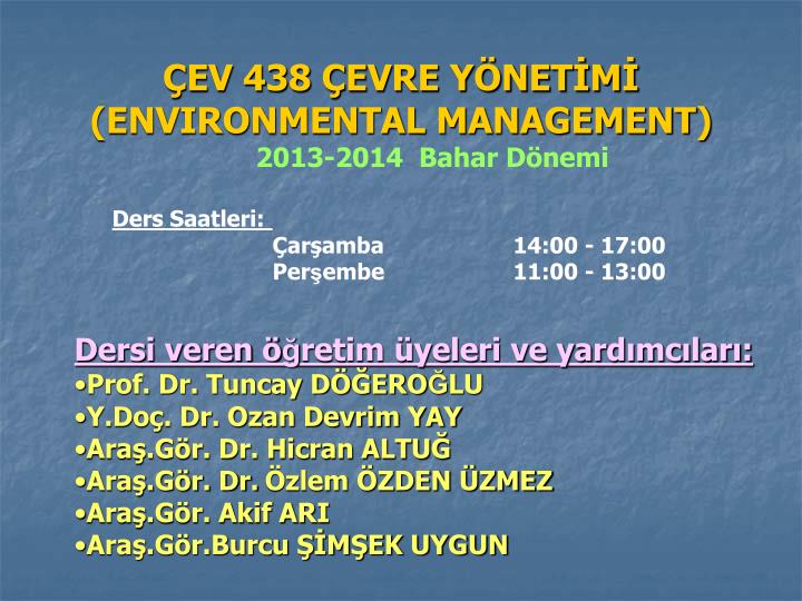 ev 438 evre y net m environmental management