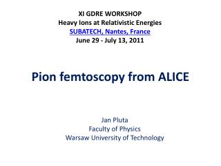 Pion femtoscopy from ALICE