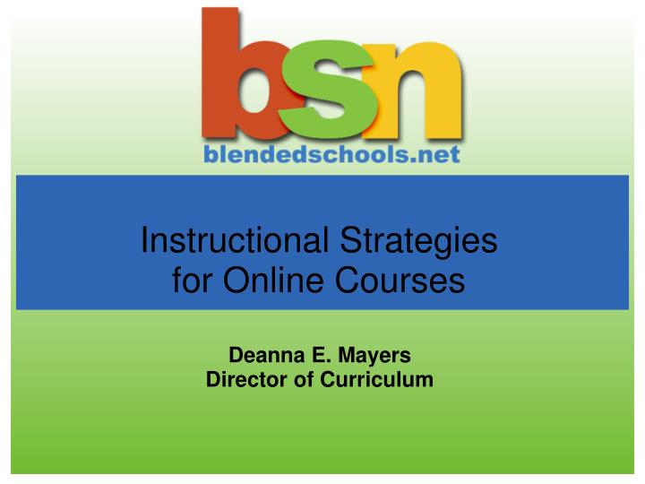 instructional strategies for online courses