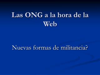 las ong a la hora de la web