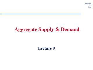 aggregate supply demand