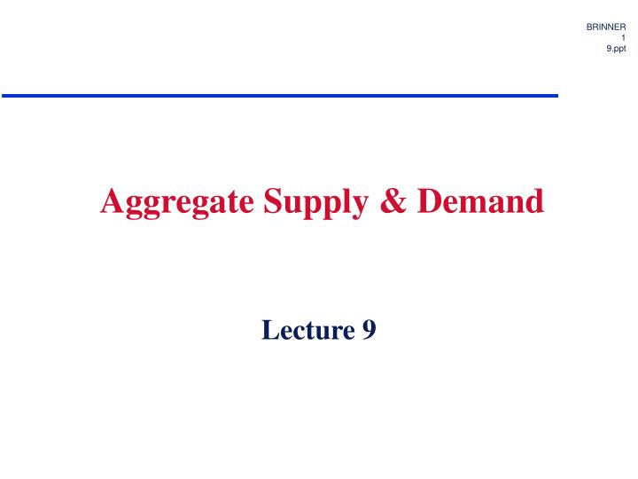 aggregate supply demand