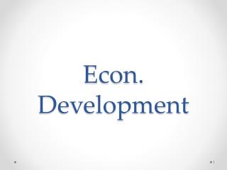 Econ. Development