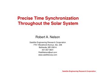 Precise Time Synchronization Throughout the Solar System