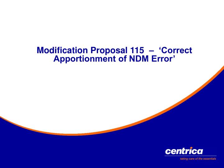 modification proposal 115 correct apportionment of ndm error