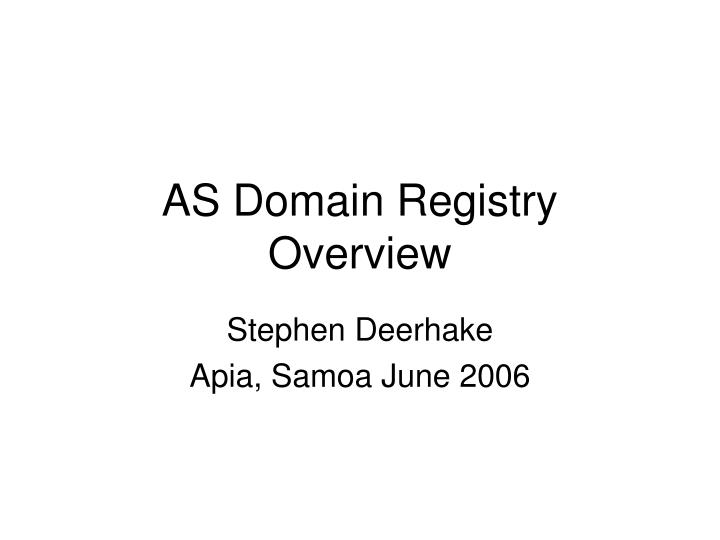 as domain registry overview
