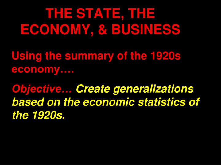 the state the economy business