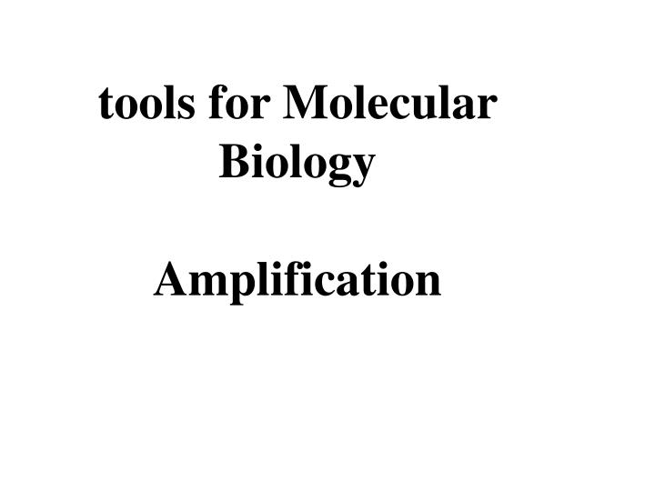 tools for molecular biology amplification