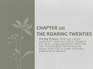 Chapter 20: The Roaring Twenties