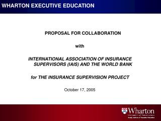 WHARTON EXECUTIVE EDUCATION