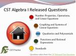 CST Algebra I Released Questions - slide 1