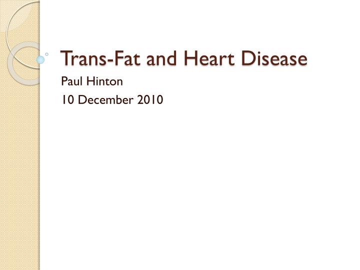 trans fat and heart disease