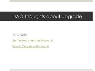 DAQ thoughts about upgrade