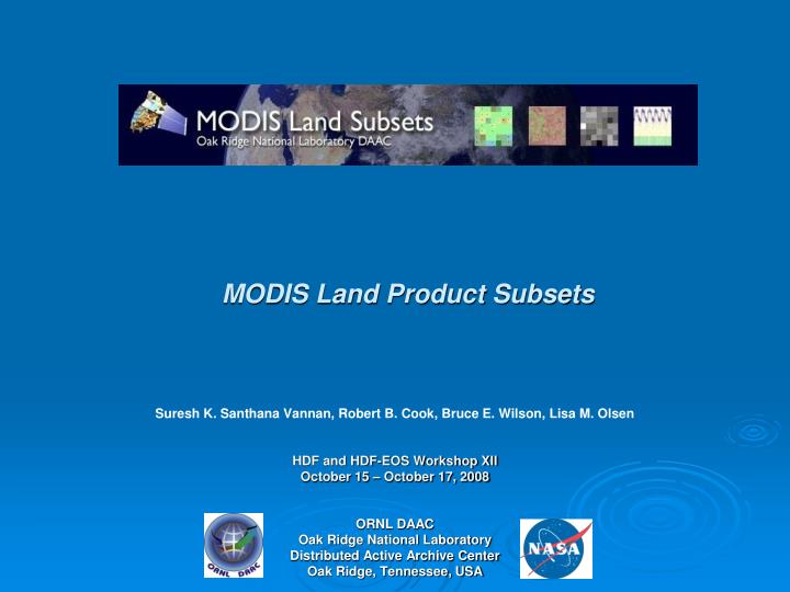 modis land product subsets