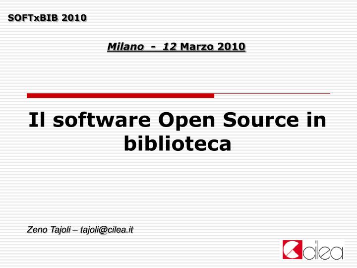 il software open source in biblioteca