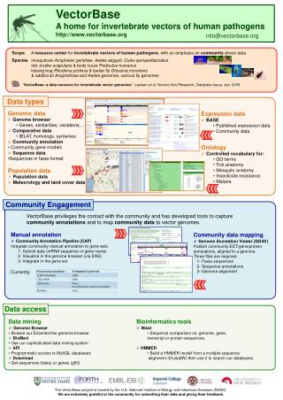 VectorBase A home for invertebrate vectors of human pathogens vectorbase