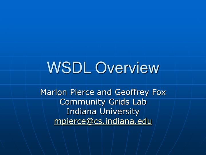 wsdl overview