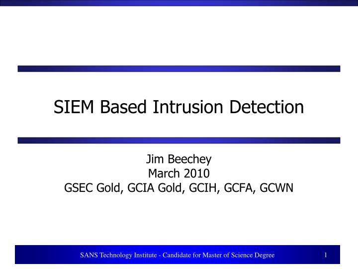 siem based intrusion detection