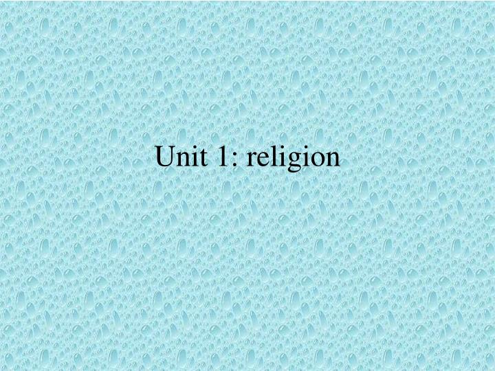 unit 1 religion
