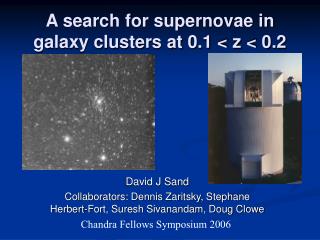 A search for supernovae in galaxy clusters at 0.1 &lt; z &lt; 0.2