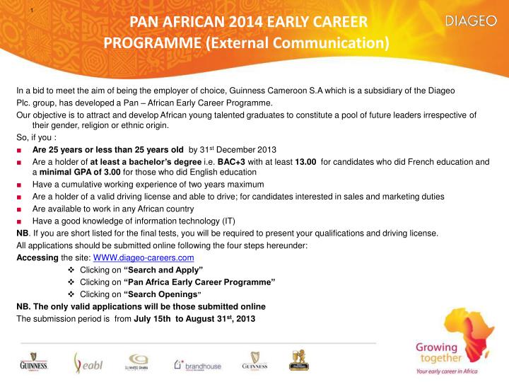 pan african 2014 early career programme external communication