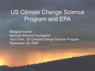 US Climate Change Science Program and EPA