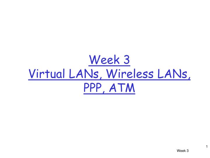 week 3 virtual lans wireless lans ppp atm