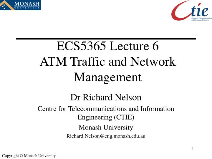 ecs5365 lecture 6 atm traffic and network management