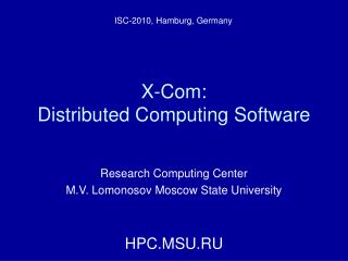 X-Com: Distributed Computing Software