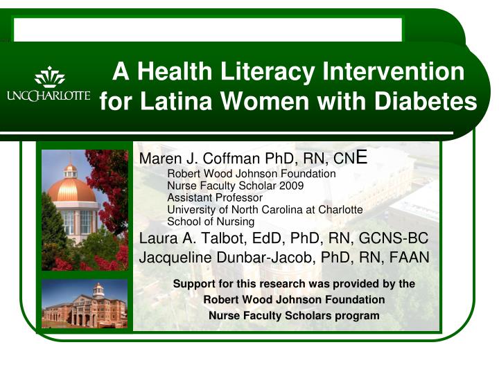 a health literacy intervention for latina women with diabetes