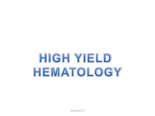 HIGH YIELD HEMATOLOGY