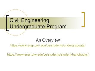 Civil Engineering Undergraduate Program