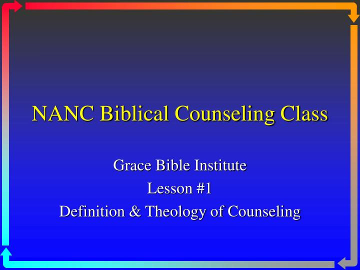nanc biblical counseling class
