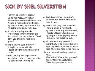 SICk by Shel Silverstein