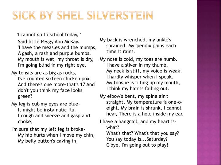sick by shel silverstein