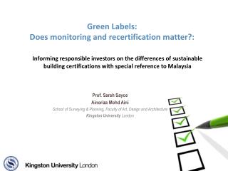 Green Labels: Does monitoring and recertification matter?: