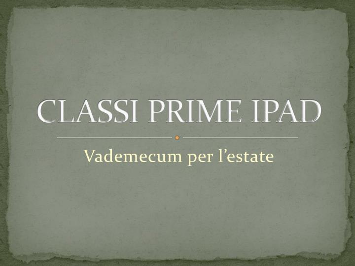 classi prime ipad