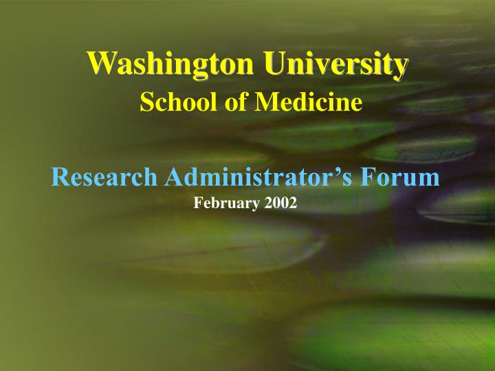 washington university school of medicine