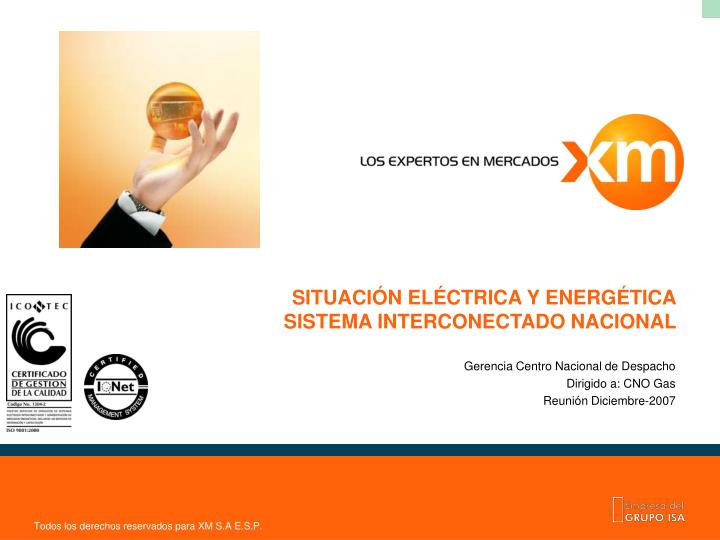 situaci n el ctrica y energ tica sistema interconectado nacional