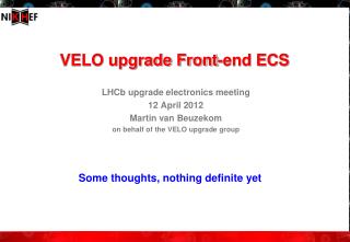 VELO upgrade Front-end ECS