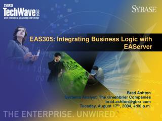 EAS305: Integrating Business Logic with EAServer
