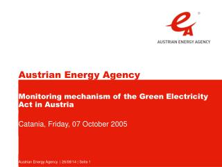 Monitoring mechanism of the Green Electricity Act in Austria