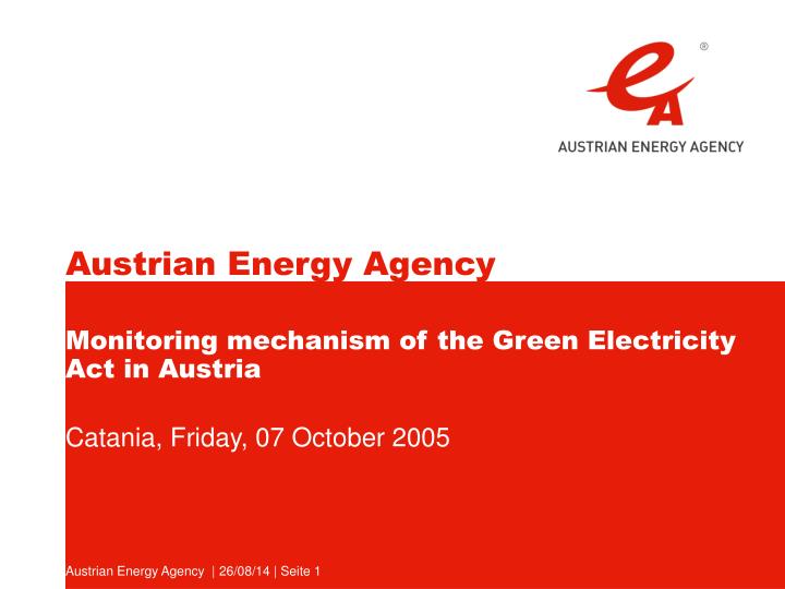 monitoring mechanism of the green electricity act in austria