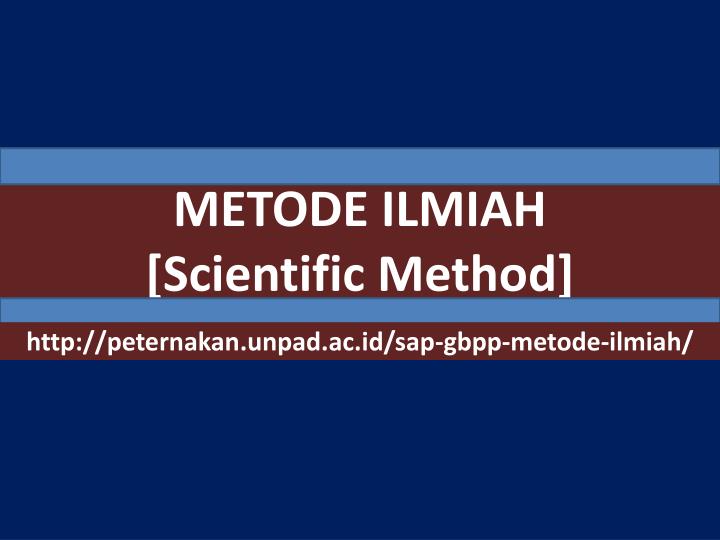 metode ilmiah scientific method