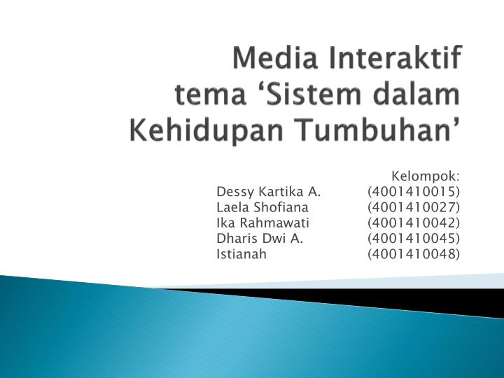 media interaktif tema sistem dalam kehidupan tumbuhan