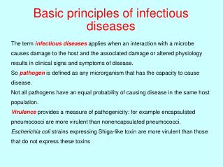 Basic principles of infectious diseases