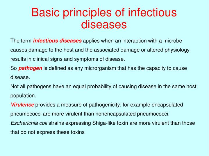 basic principles of infectious diseases