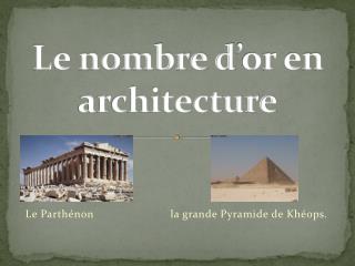 le nombre d or en architecture